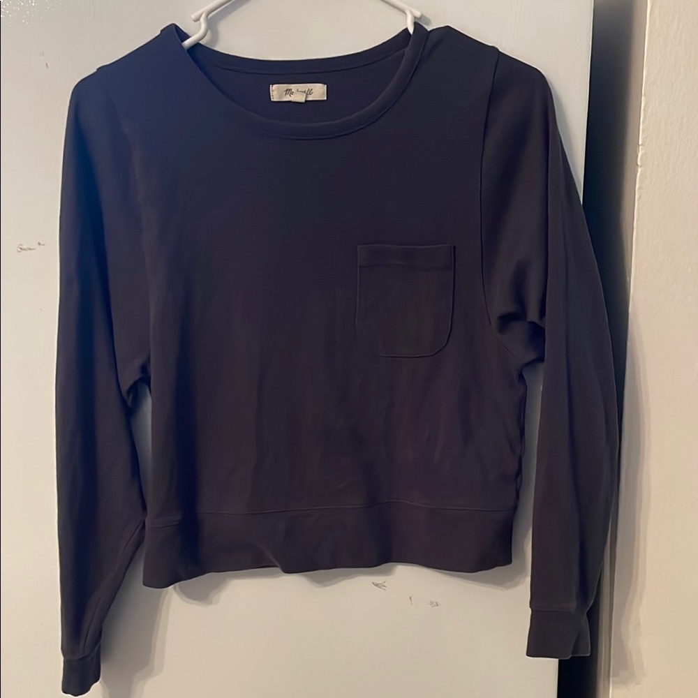 Madewell Women’s Oversized Long Sleeve Dark Gray Top XXS